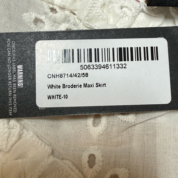 PrettyLittleThing White Eyelet Maxi Skirt Broderie Anglaise Boho US 6 NWT - Picture 5 of 7